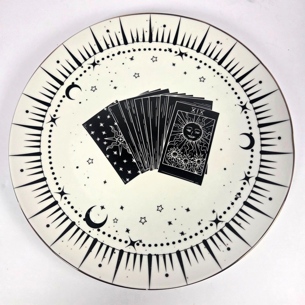 10 Strawberry Street Tarot Card Plate 10.5 Inch Celestial Sun Moon Gothic New